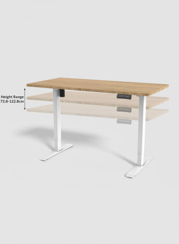 Standing Desk I Electric Height Adjustable Desk with single motor White/Oak