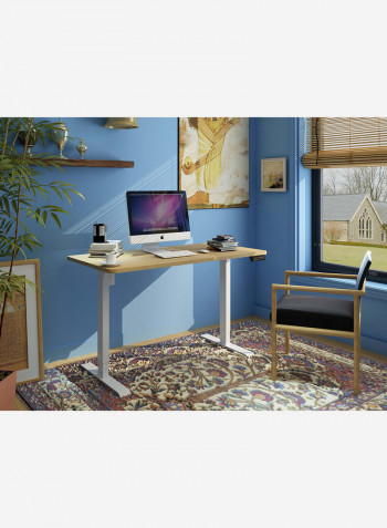 Standing Desk I Electric Height Adjustable Desk with single motor White/Oak