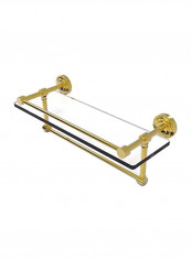 Dottingham Collection Towel Bar With Shelf Gold/Clear 16inch