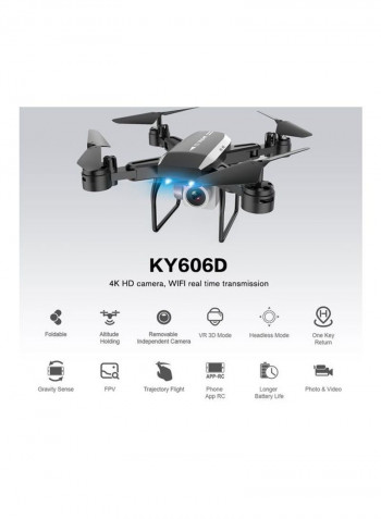 Foldable RC Drone 4K HD Camera Long Fly Time Helicopter And 3 Batteries 32 x 23 x 6cm