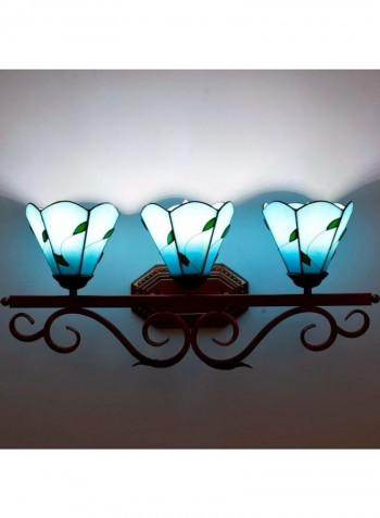 Mediterranean Glass Three Head Wall Lamp Multicolour