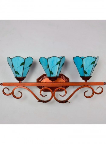 Mediterranean Glass Three Head Wall Lamp Multicolour
