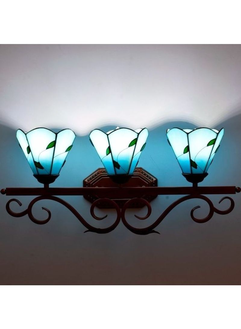 Mediterranean Glass Three Heads Wall Lamp Blue/Brown