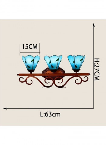 Mediterranean Glass Three Heads Wall Lamp Blue/Brown