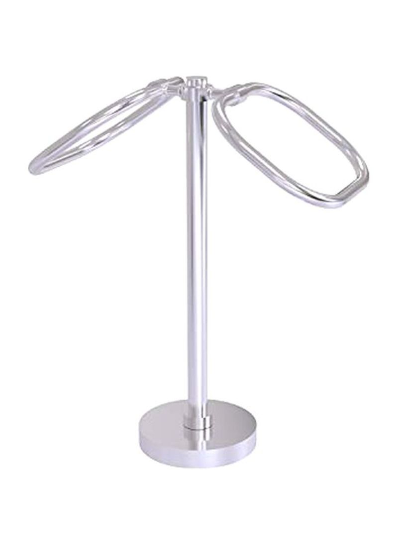 2-Ring Oval Shaped Towel Holder Satin Chrome 9x20x6inch