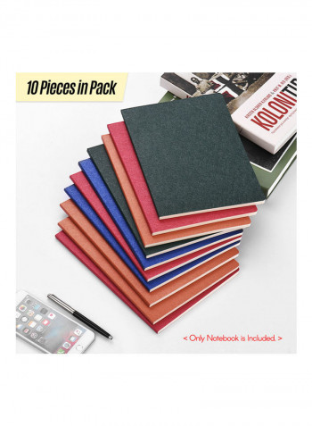10-Piece B5 Ruled Notebook Multicolour