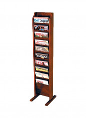 10-Pocket Magazine Rack Mahogany 12x12x49inch