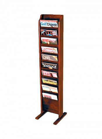 10-Pocket Magazine Rack Mahogany 12x12x49inch