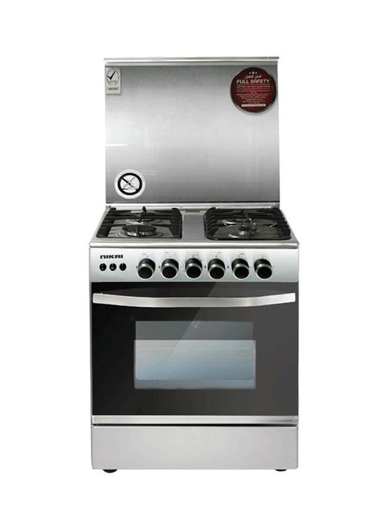 4-Burner Gas Cooker With Oven U6070EG Silver/Black