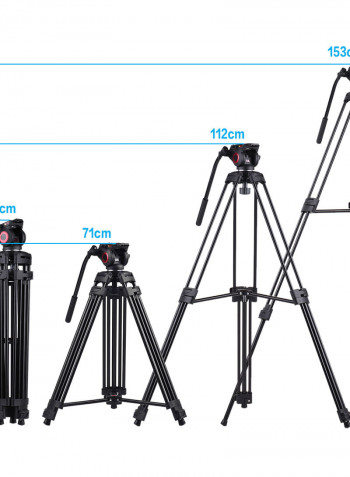 MTT601A Professional Photography Aluminum Alloy Tripod Stand 153cm Black