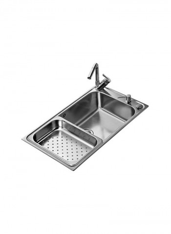Bahia 1B Plus Inset Stainless Steel Sink One Bowl Silver 860x500x220mmmm