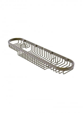 Oval Shower Basket Antique Brass 18.8x4.1x2.2inch