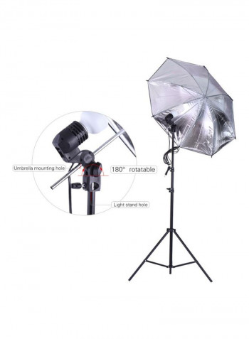 Backdrop Support System And Studio Lighting Set White/Black/Green