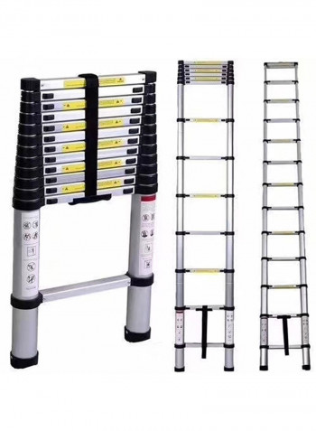 Portable Telescoping Ladder Black/Silver/Grey 78 x 48centimeter