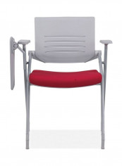 Thick Breathable Mesh Folding Conference Chair Red/Grey 99 x 64 x 32cm