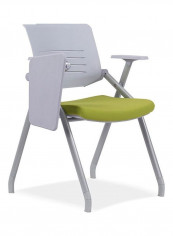 Thick Breathable Mesh Folding Conference Chair with Board Green/Grey 99 x 64 x 32cm