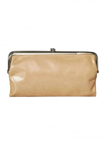 Leather Clutch Bag Parchment