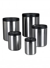 5-Piece Steel PressTop Canister Set Silver/Black 5x (3.12, 2.08, 1.13, 0.56, 0.28)L reviews 5-Piece Steel PressTop Canister Set Silver/Black 5x (3.12, 2.08, 1.13, 0.56, 0.28)L