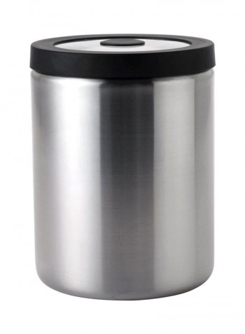 5-Piece Steel PressTop Canister Set Silver/Black 5x (3.12, 2.08, 1.13, 0.56, 0.28)L