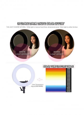 Bi-Colour LED Photography Ring Light White/Black