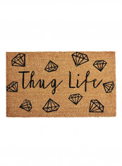 Thug Life Doormat Black/Brown 0.6x30x18inch