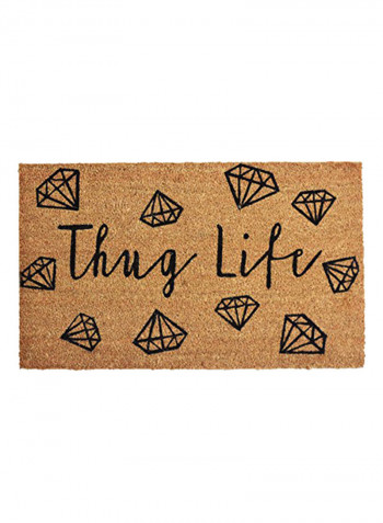 Thug Life Doormat Black/Brown 0.6x30x18inch