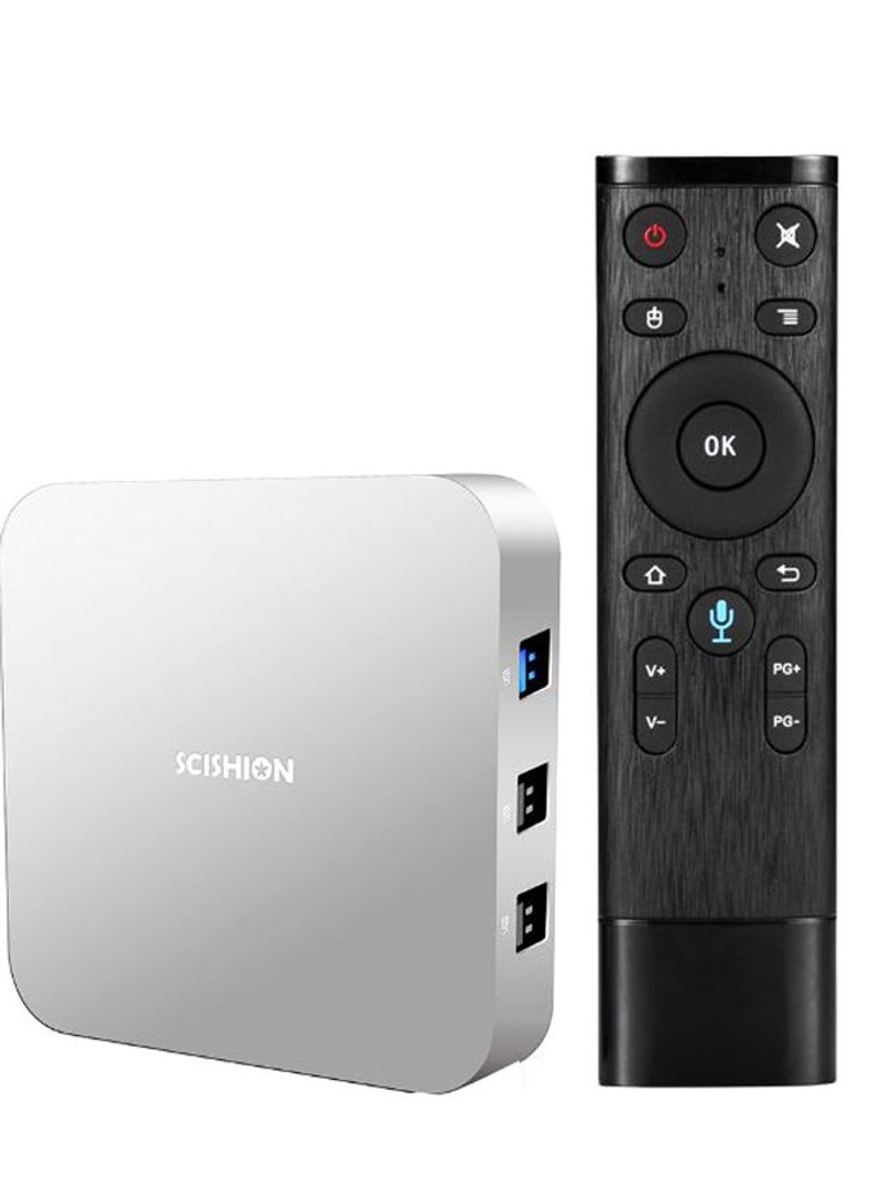 AI ONE Android TV Box With Voice Remote Control V4565 Silver