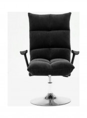 Computer Recliner Disc Flannel Chair Black 80x50x40cm