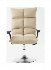 Computer Recliner Disc Flannel Chair Beige 80x50x40cm
