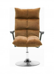 Computer Recliner Disc Flannel Chair Brown 80x50x40cm