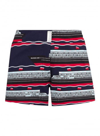 Ferise Printed Swim Shorts Midnight Blue