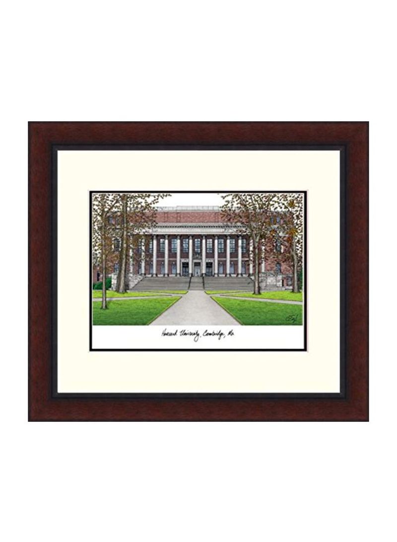 Harvard University Framed Wall Print Brown/Grey/Green 18x16inch