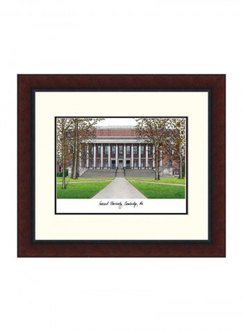 Harvard University Framed Wall Print Brown/Grey/Green 18x16inch