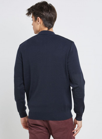 Casual Logo Embroidered Pullover Navy