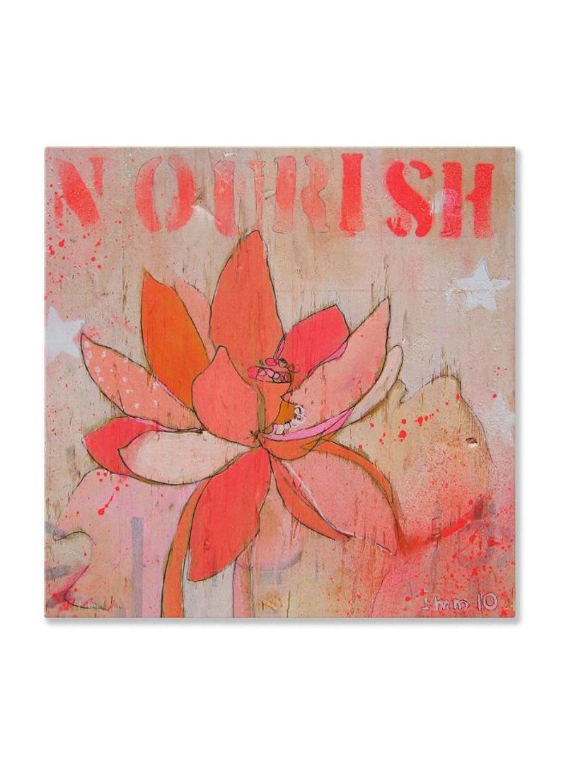 Lotus Nourish Printed Wall Art Pink/Beige/Orange 24x1.5x24inch