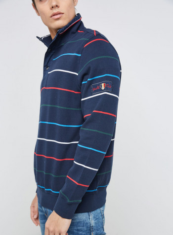 Multicolour Striped Pullover Navy