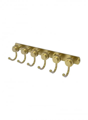 6-Position Decorative Towel Hook Golden 15.5x4x3.2inch