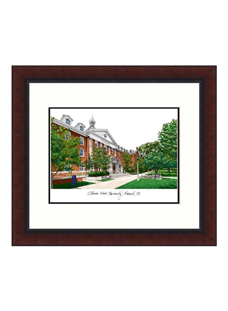 Illinois State University Framed Wall Print Brown/Orange/Green 18x16inch