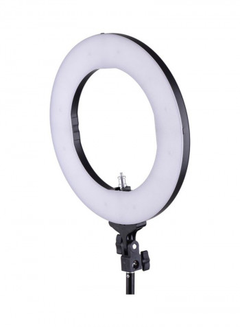 8-Piece Bi-Colour Dimmable Ring Photography Light Set 14inch White/Black