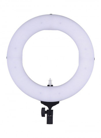 8-Piece Bi-Colour Dimmable Ring Photography Light Set 14inch White/Black