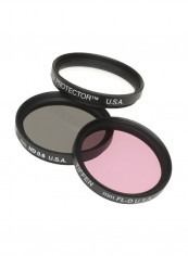 3-Piece Deluxe UV Protector Filter Kit 49millimeter Multicolour