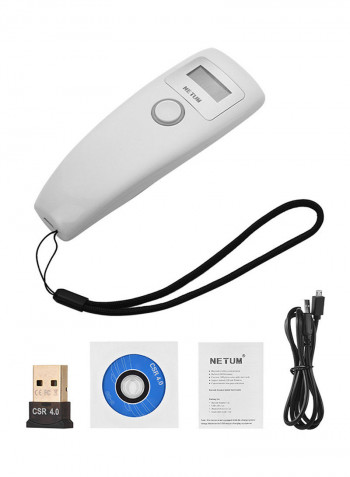 USB Wired Handheld Barcode Scanner White