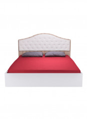 Victoria New Fabric King Bed White/Brown 180 x 200centimeter