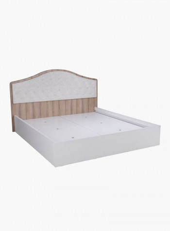 Victoria New Fabric King Bed White/Brown 180 x 200centimeter