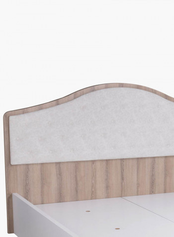 Victoria New Fabric King Bed White/Brown 180 x 200centimeter