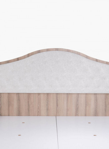 Victoria New Fabric King Bed White/Brown 180 x 200centimeter