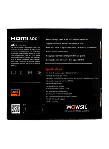 AOC 4K HDMI Cable 100meter Black