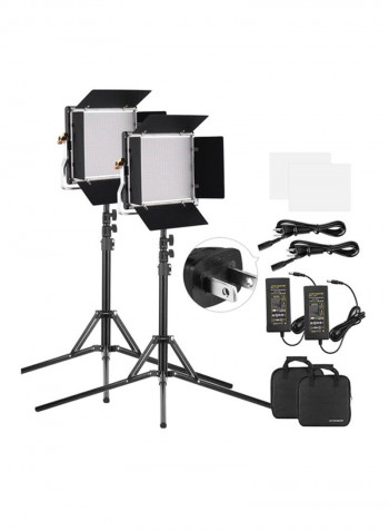 Portable Photography Light With Stand Black/White