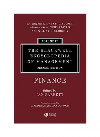 The Blackwell Encyclopedia of Management, Finance Hardcover