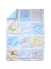 Printed Coverlet White/Blue/Yellow